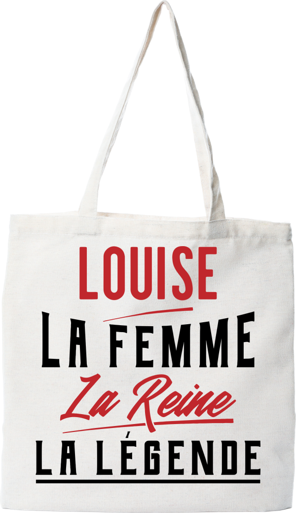 Tote bag coton recycle louise la femme la reine la legende