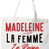 Tote bag coton recycle madeleine la femme la reine la legende
