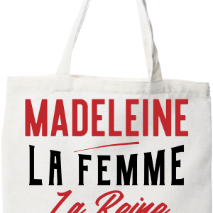 Tote bag coton recycle madeleine la femme la reine la legende