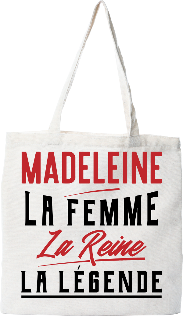 Tote bag coton recycle madeleine la femme la reine la legende