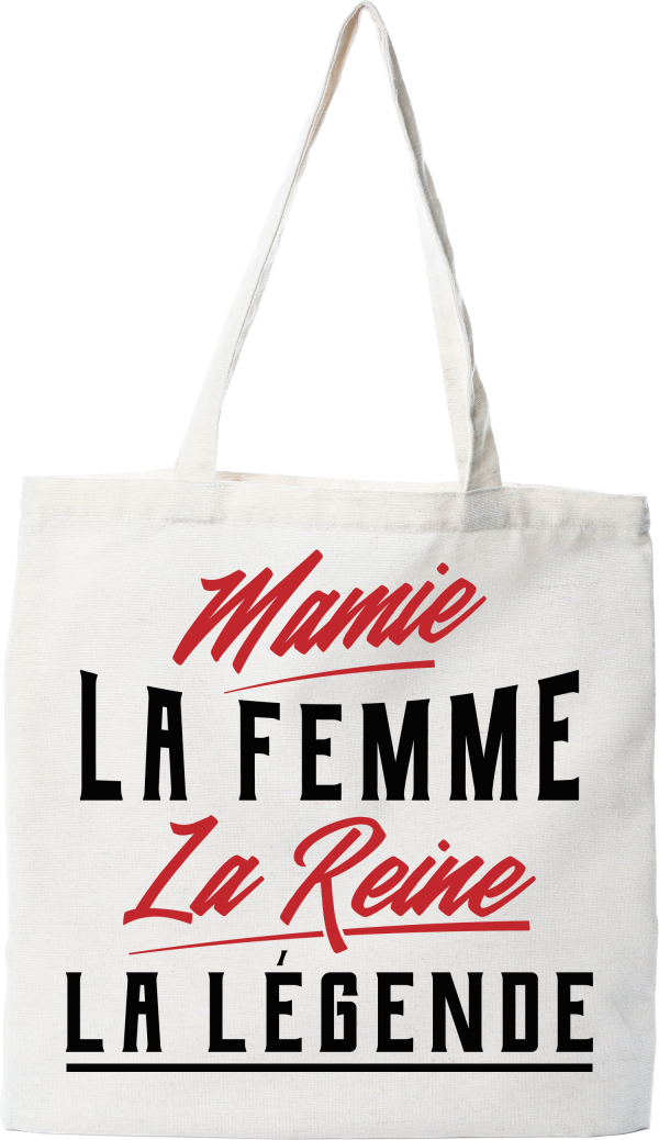 Tote bag coton recycle mamie la legende