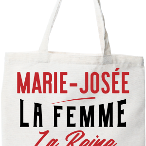 Tote bag coton recycle marie-josee la femme la reine la legende