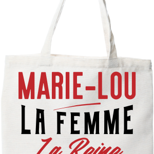Tote bag coton recycle marie-lou la femme la reine la legende