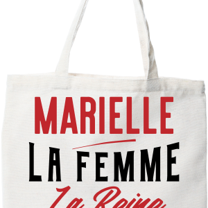 Tote bag coton recycle marielle la femme la reine la legende
