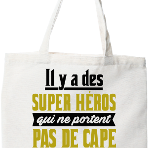 Tote bag coton recycle marraine super hero