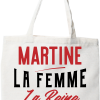Tote bag coton recycle martine la femme la reine la legende