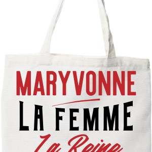 Tote bag coton recycle maryvonne la femme la reine la legende