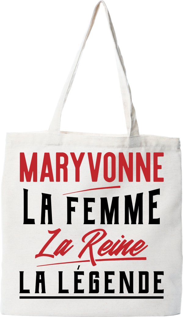 Tote bag coton recycle maryvonne la femme la reine la legende