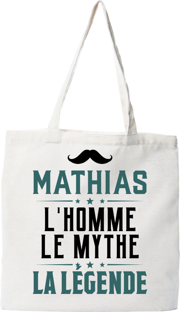 Tote bag coton recycle mathias l_homme le mythe la legende