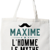 Tote bag coton recycle maxime l_homme le mythe la legende