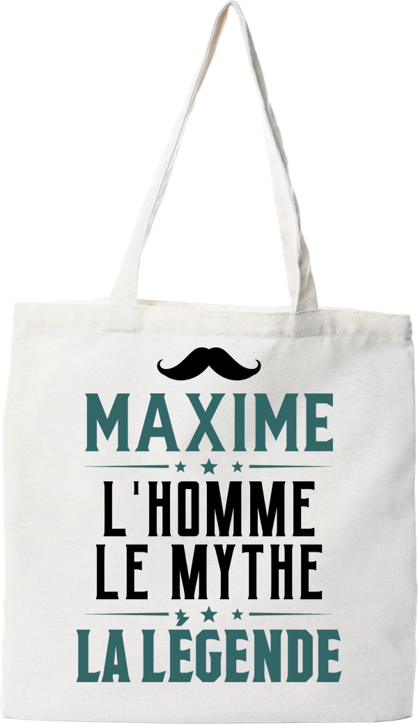 Tote bag coton recycle maxime l_homme le mythe la legende