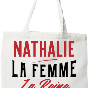 Tote bag coton recycle nathalie la femme la reine la legende