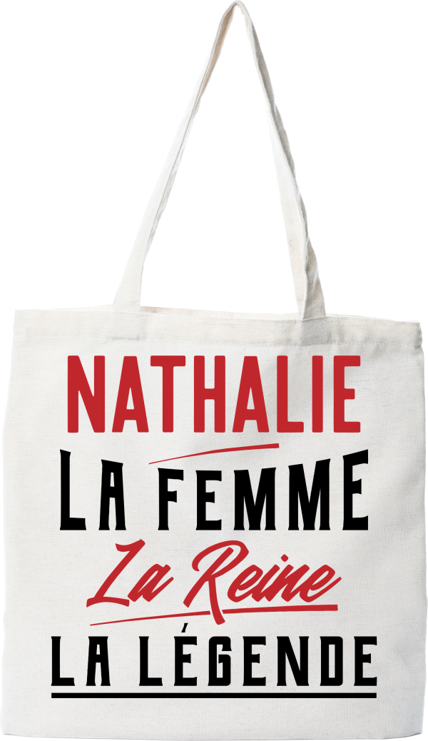 Tote bag coton recycle nathalie la femme la reine la legende