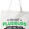 Tote bag coton recycle on est plusieurs dans ma tete