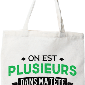 Tote bag coton recycle on est plusieurs dans ma tete