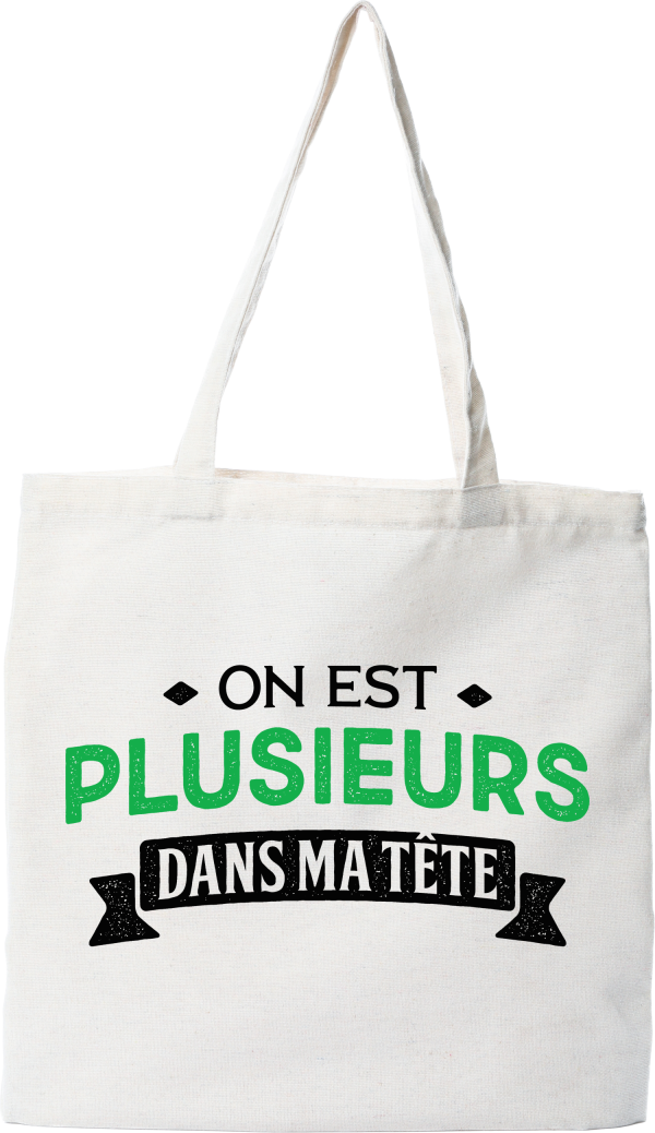 Tote bag coton recycle on est plusieurs dans ma tete