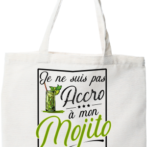 Tote bag coton recycle pas accro mojito