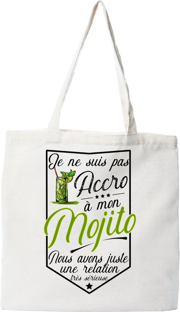 Tote bag coton recycle pas accro mojito