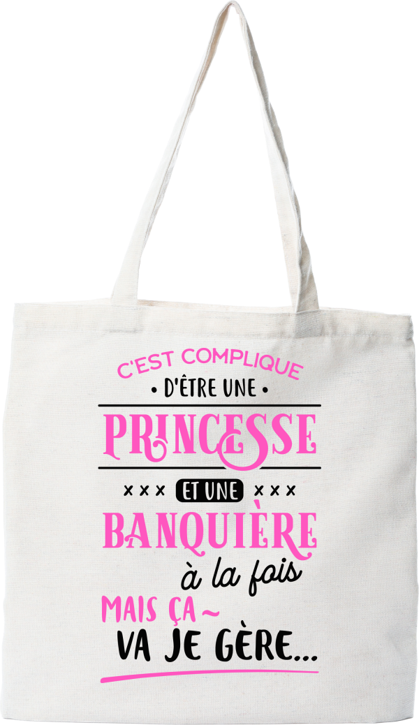 Tote bag coton recycle princesse et banquiere