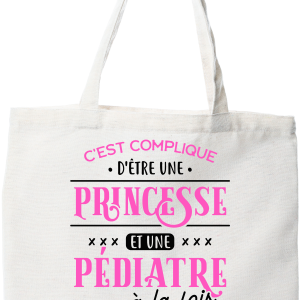 Tote bag coton recycle princesse et pediatre