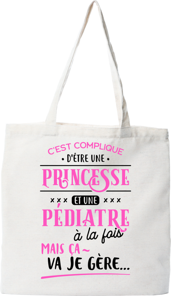 Tote bag coton recycle princesse et pediatre