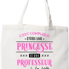 Tote bag coton recycle princesse et professeur