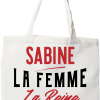 Tote bag coton recycle sabine la femme la reine la legende