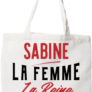 Tote bag coton recycle sabine la femme la reine la legende