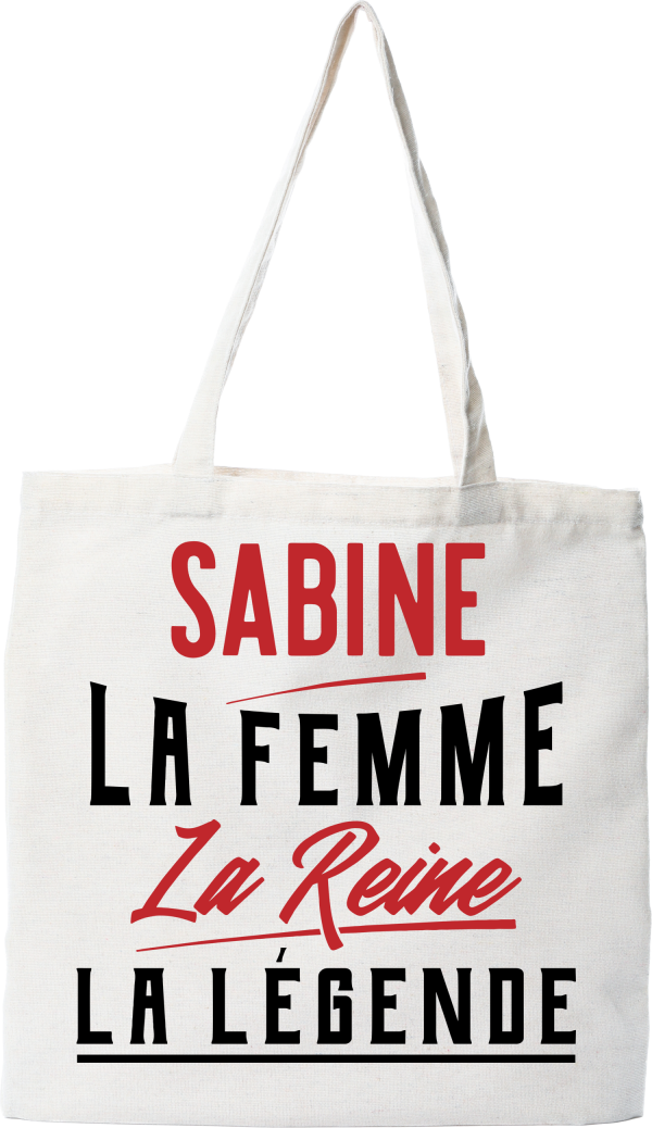 Tote bag coton recycle sabine la femme la reine la legende