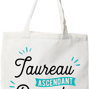 Tote bag coton recycle taureau ascendant parfaite