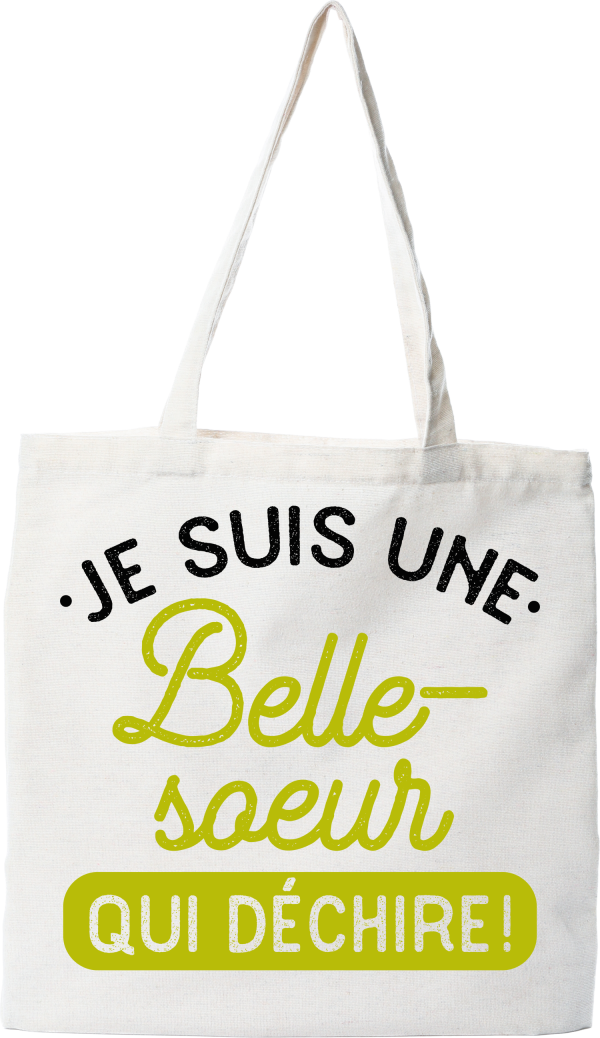 Tote bag coton recycle une belle-soeur qui dechire