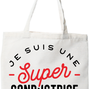 Tote bag coton recycle une super conductrice de travaux