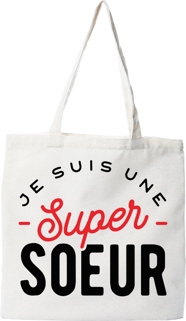 Tote bag coton recycle une super soeur