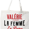 Tote bag coton recycle valerie la femme la reine la legende