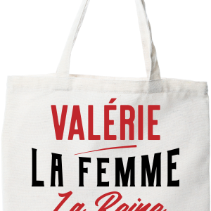 Tote bag coton recycle valerie la femme la reine la legende
