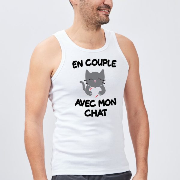 Debardeur Homme En couple avec mon chat