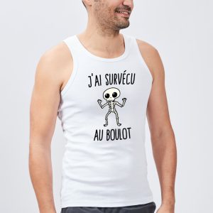 Debardeur Homme J’ai survecu au boulot