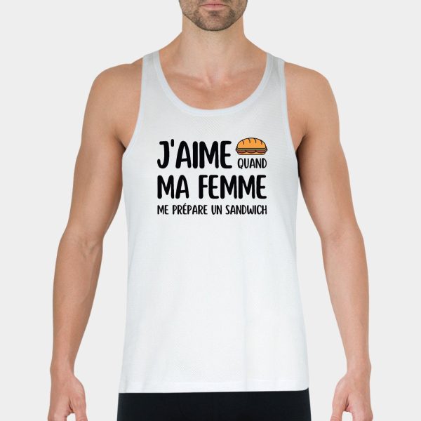 Debardeur Homme J’aime quand ma femme me prepare un sandwich