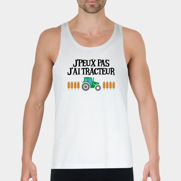 Debardeur Homme J’peux pas j’ai tracteur