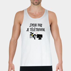 Debardeur Homme J’peux pas je teletravail