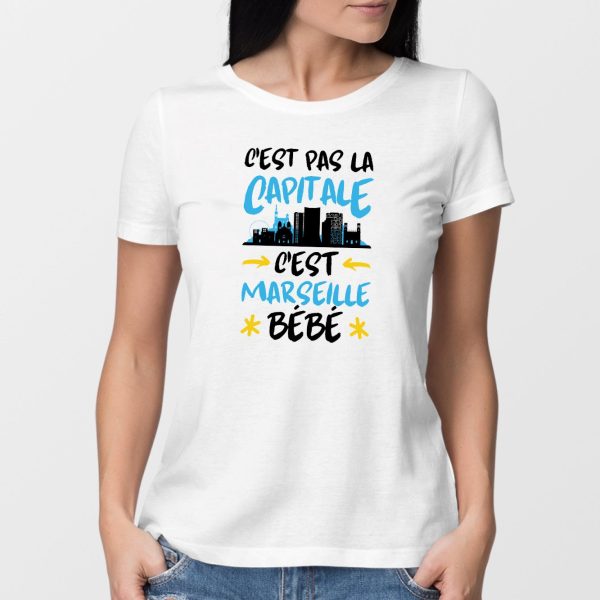 T-Shirt Femme C’est pas la capitale c’est Marseille bebe