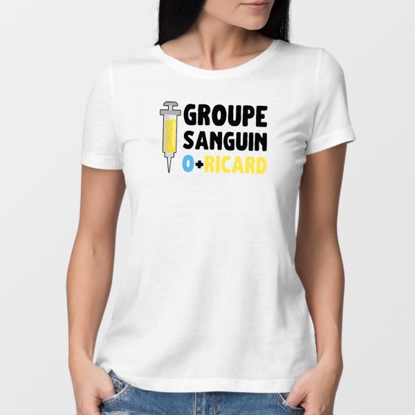 T-Shirt Femme Groupe sanguin O + Ricard