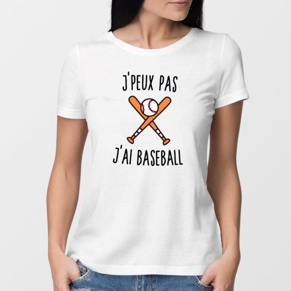 T-Shirt Femme J’peux pas j’ai baseball