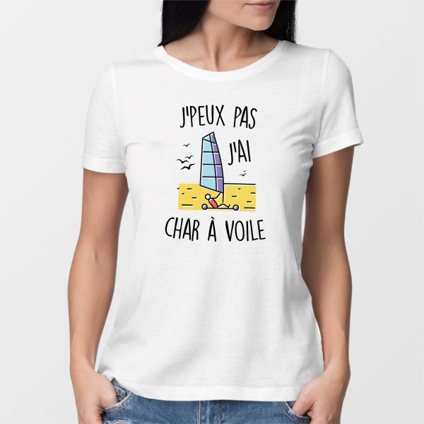 T-Shirt Femme J’peux pas j’ai char a voile