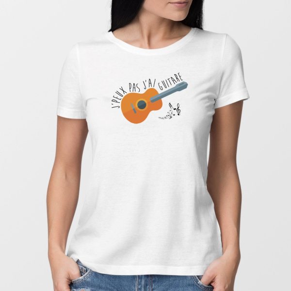 T-Shirt Femme J’peux pas j’ai guitare