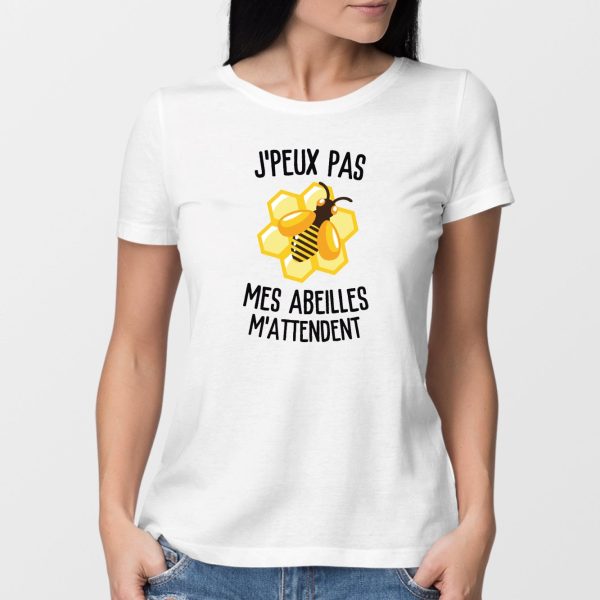 T-Shirt Femme J’peux pas mes abeilles m’attendent