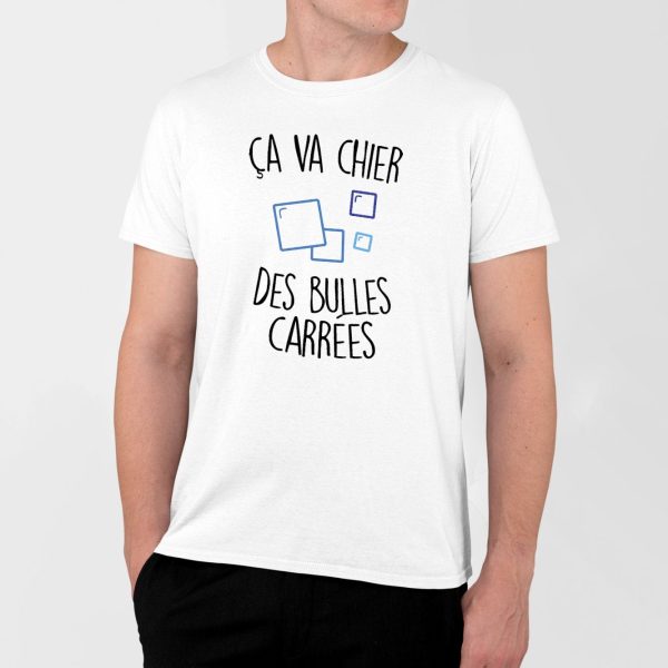 T-Shirt Homme Ca va chier des bulles carrees