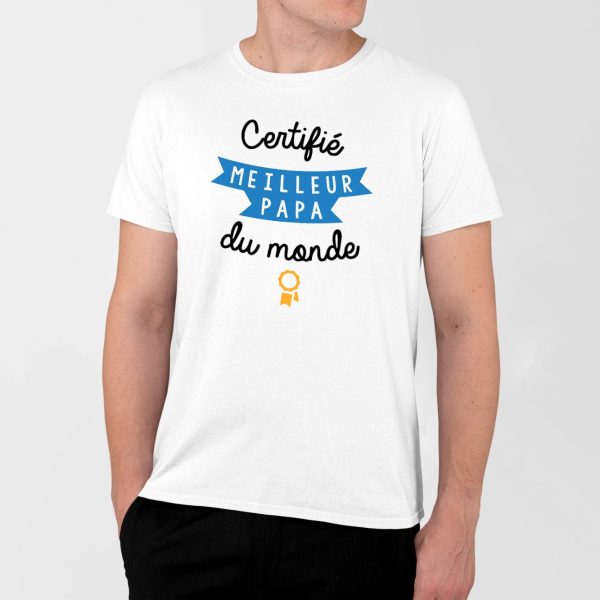 T-Shirt Homme Certifie meilleur papa du monde