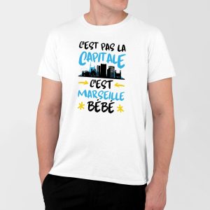 T-Shirt Homme C&rsquo;est pas la capitale c&rsquo;est Marseille bebe