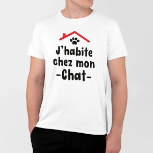 T-Shirt Homme J&rsquo;habite chez mon chat